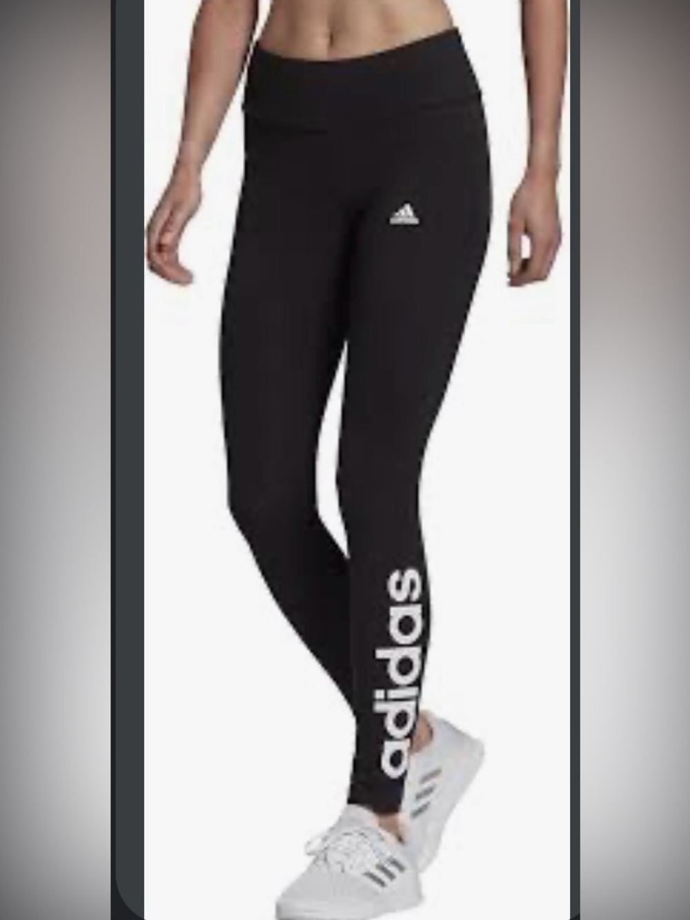 adidas Black Leggings with White Logos